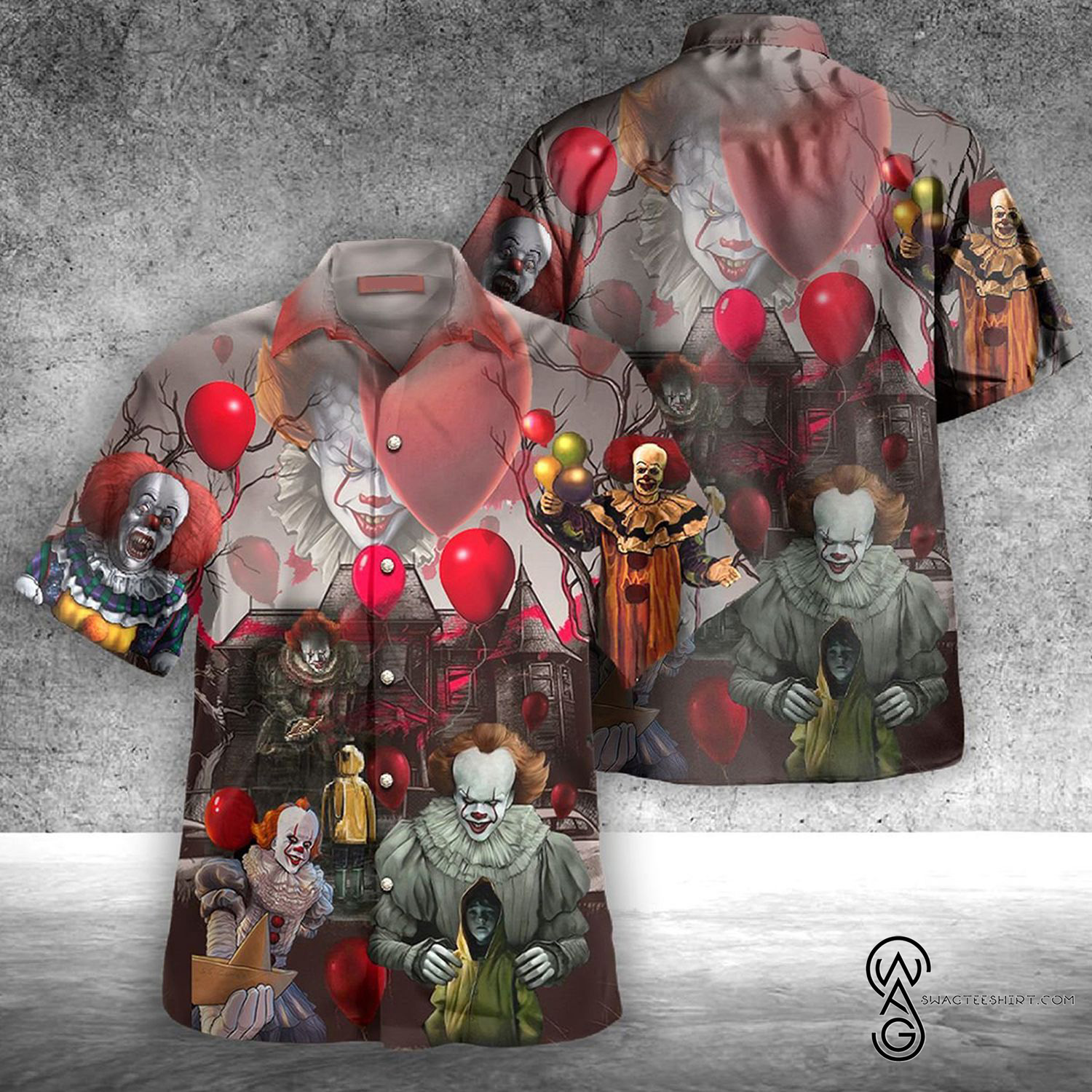 [Top Trending] IT Pennywise You’ll Float Too Horror Movie Halloween Casual Beach Full Printing Hawaiian Shirt